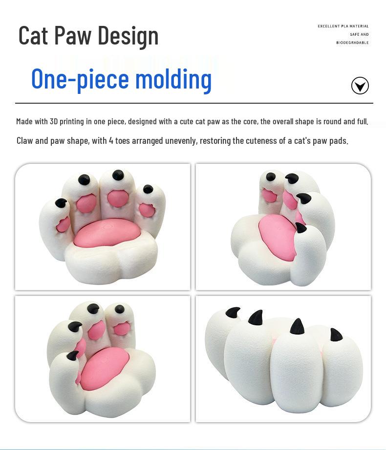 3D Cat Paw Phone Holder: Creative Desktop Ornament & Stress-Relief Craft