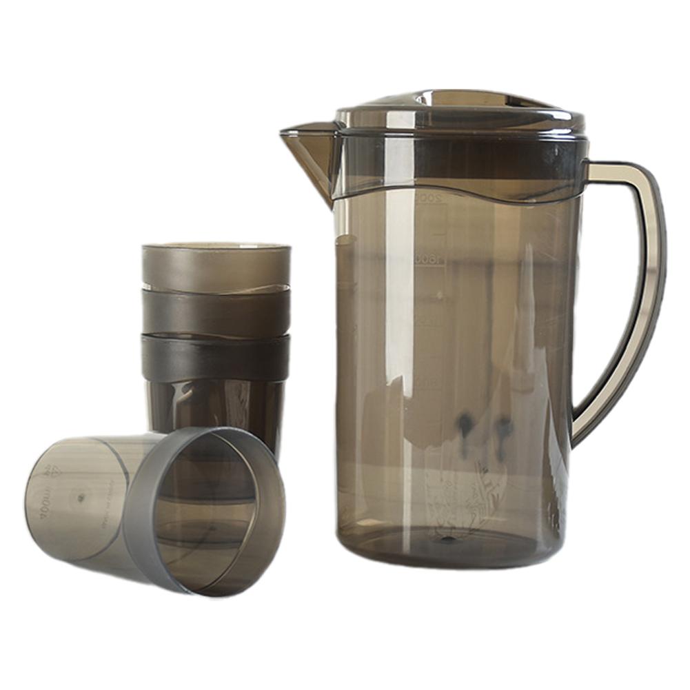 1.5L Large Capacity Water Bottle with 4 Cups Graduated Jug Drink Heat Resistant Home Water Transparent Milk Supplies Coffee A8B8
