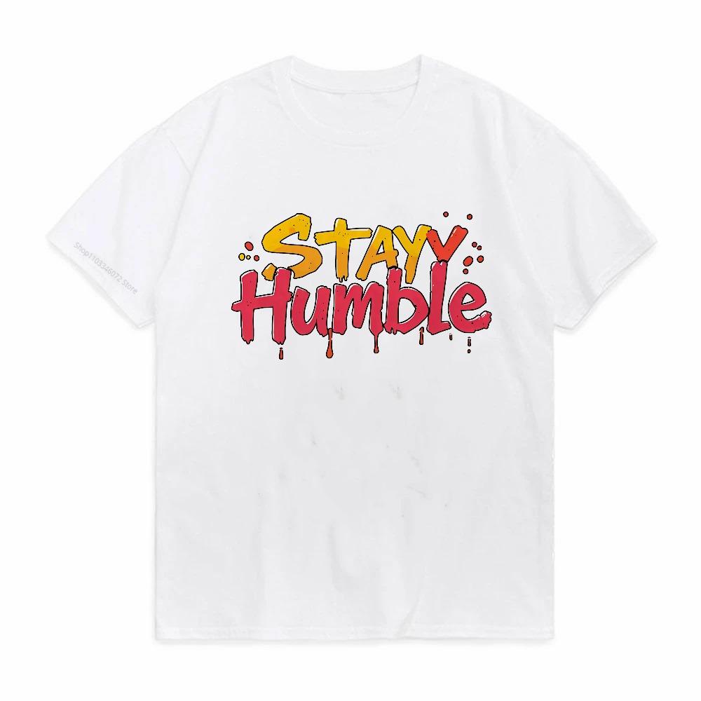 stayy humble print t shirt Summer MenS Fashion Short Sleeve TShirt Letter Pattern Print Crew Neck Casual Graffiti casual tees
