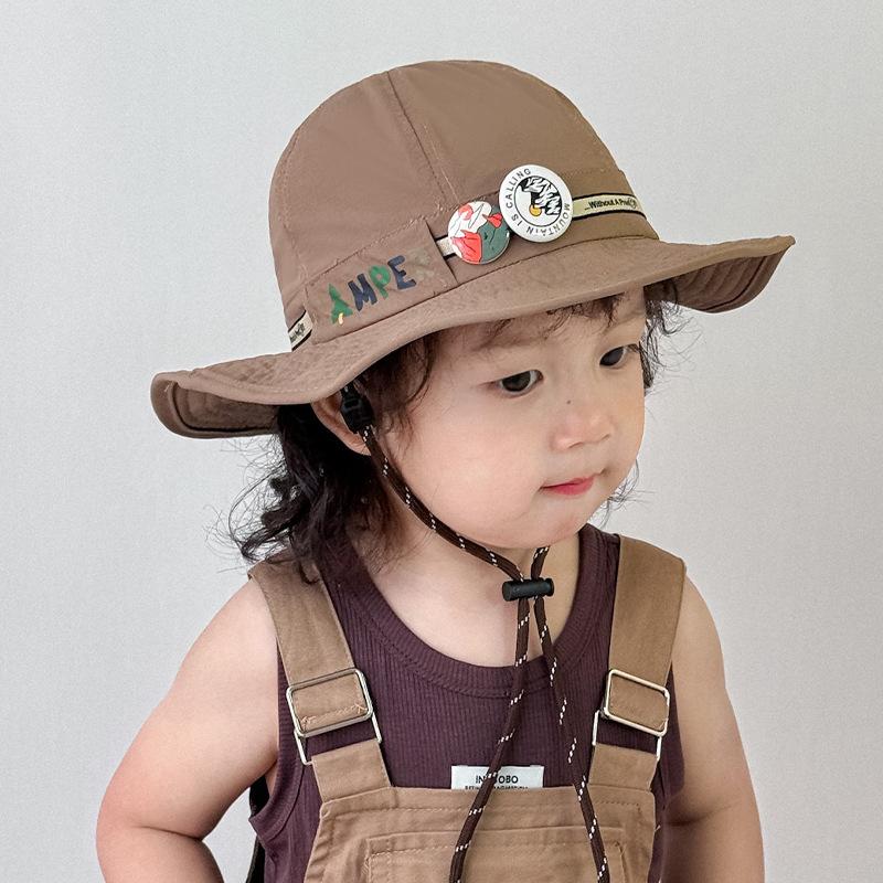 Summer Girls Children's Quick Drying Badge Hat Badge UV Sun Hat Fisherman Hat Baby Sun Protection Thin Style