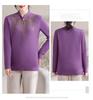 Elegant Red Knitted Pullover: Warm, Fashionable Sweater for Middle-aged and Elderly Women