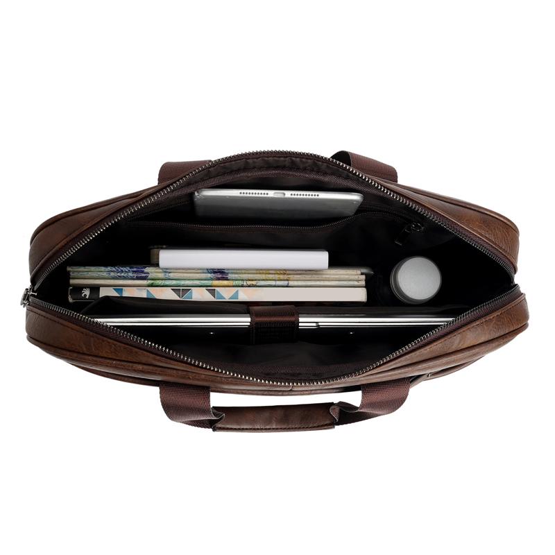 Teczka biznesowa z wieloma zamkami błyskawicznymi o dużej pojemności Torba na laptopa 15,6 cala Męska torba na ramię/przez ramię