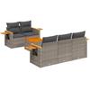 Vidaxl 6-Cz. Set di Mobili da Giardino con Cuscini, Grigio, Polyrattan