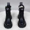 Fleece thickened large cotton boots winter new warm snow boots non-slip thick heel British platform Martin boots