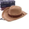 Ethnic style iron sheet decorative straw weaving western cowboy hat women's outdoor UV protection holiday sunshade sun climbing hat