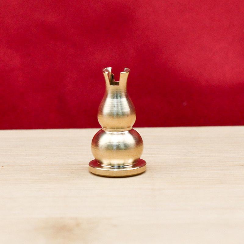 Brass Gourd Incense Burner & Holder with Lotus Design for Stick Incense, Home Worship, and Meditation