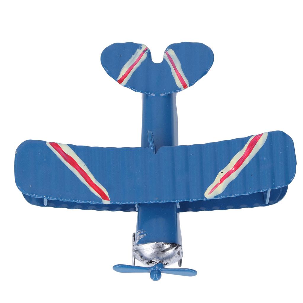Flymodell Retro Gammel Jernkunst Blå Miniatyr Flymodell Håndverk Hjem Skrivebordsdekorasjoner