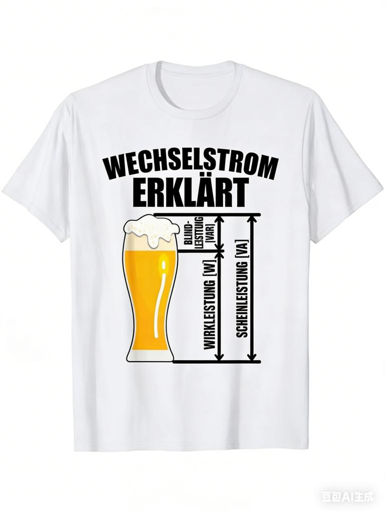 Beer Mug for Adults and Children Used To Explain AC Retro Industrial Style Fun Pure Cotton Versatile Tshirt