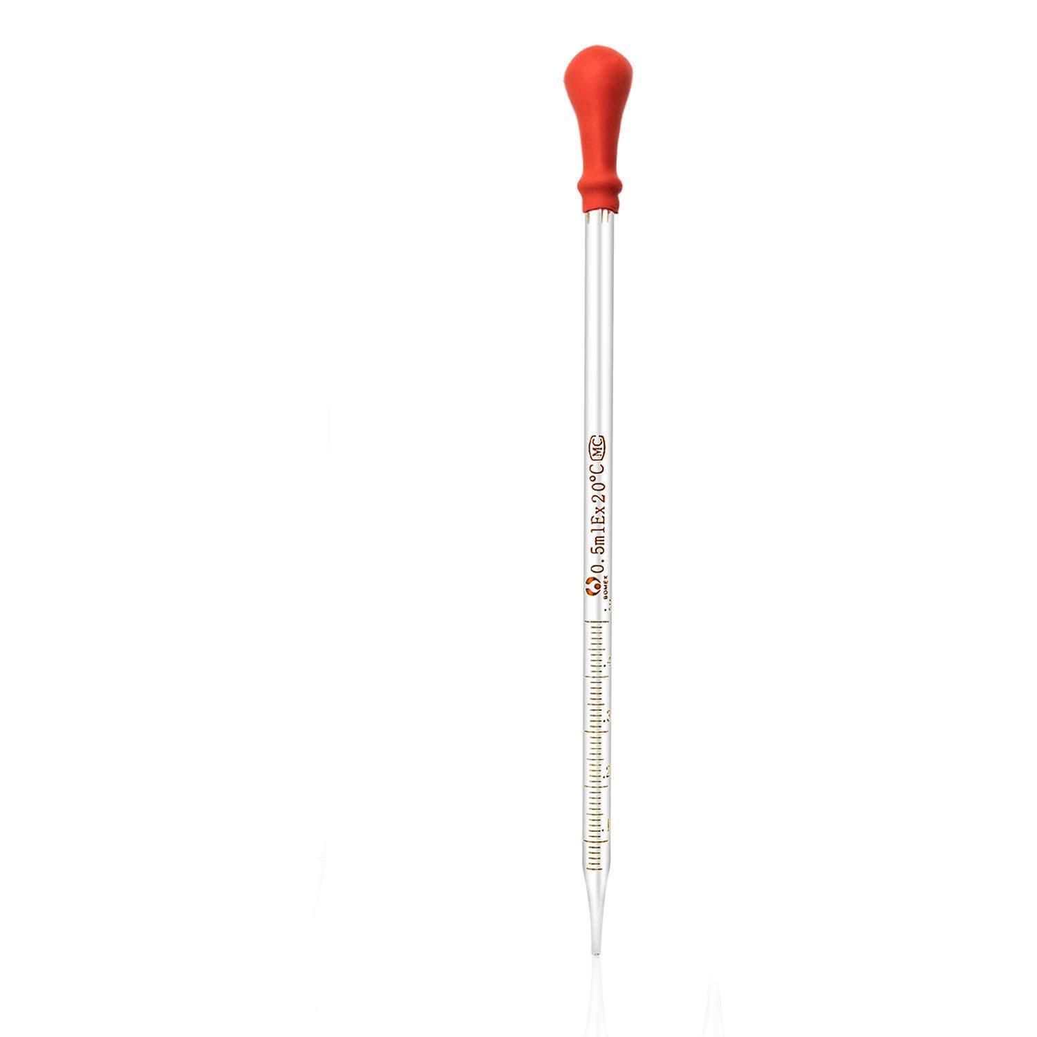 Eye Dropper Laboratory Equipment Thick Glass Pipette Glass Transfer Pipettes 0.5ml/1ml/2ml/3ml Sizes Liquid Dropper