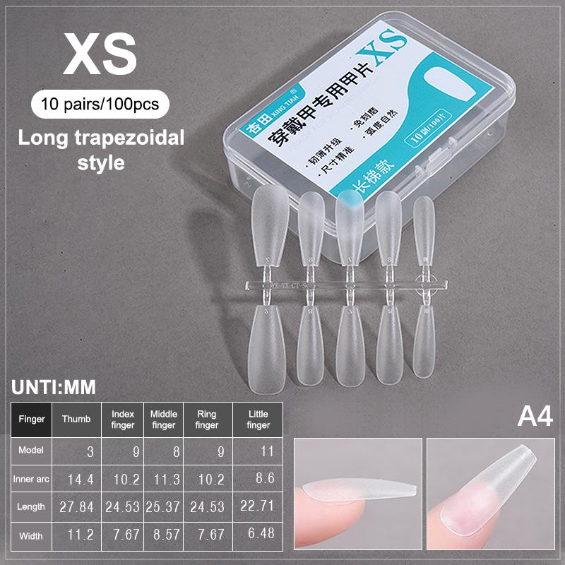 100PCS/Box Fake Nail Tips Medium Design Matte Finish False Nails Manicure Tool Extension Press On Nails