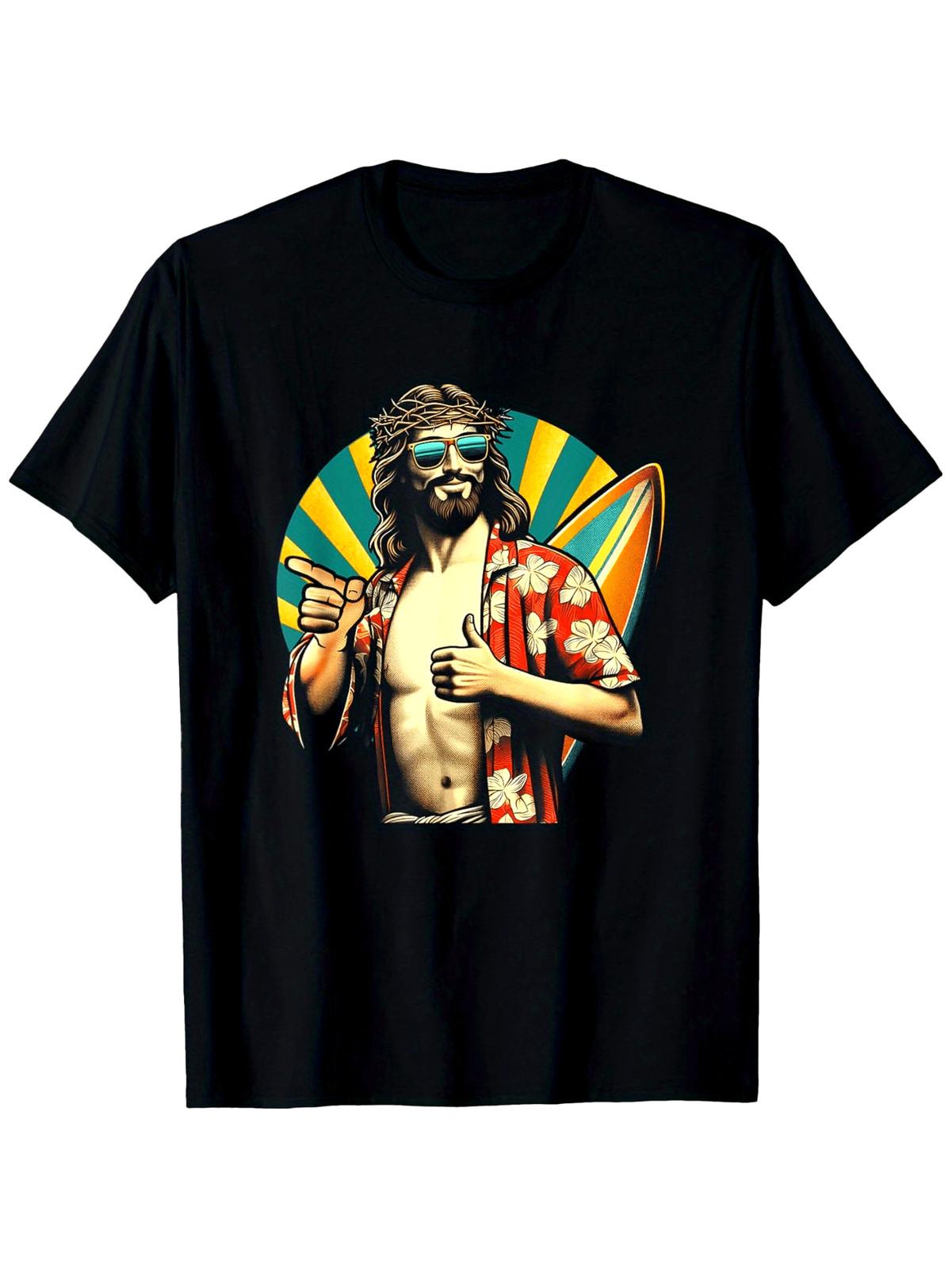 Vintage Buddy-Christ Christmas In July Jesus Wearing Hawaii T-Shirt, Summer ca XL