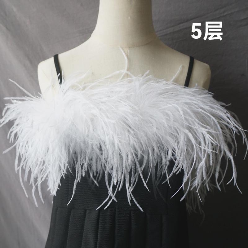 2 Meters Ostrich Feathers Boa Craft Accessories Plumas 6Ply Dress For Wedding Diy Feather Supplies Decoration The Table Crafts