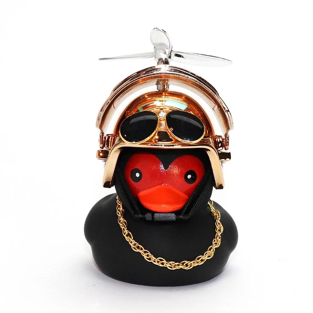 Motorcycle Accessories Helmet Broken Wind Small Black Duck Dashboard Rearview Mirror Standing Camouflage Helmet Mini Black Duck