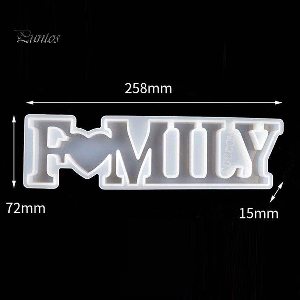 Puntos Home Silicone DIY Family Love Epoxy Resin Casting Mould Ornament Making Mold