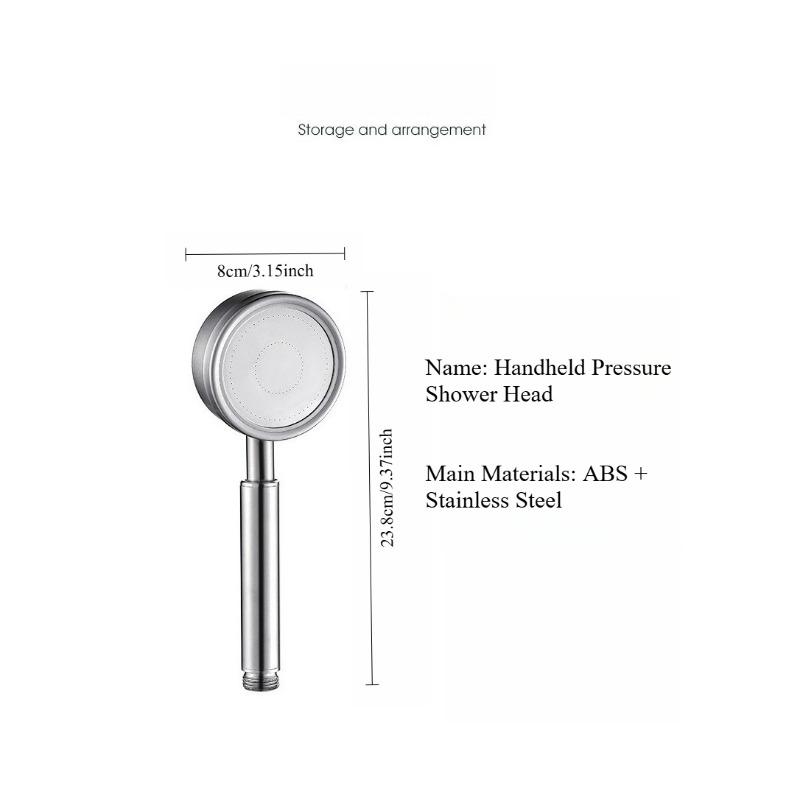 1PC 304 stainless steel pressurized hand-held shower head single head