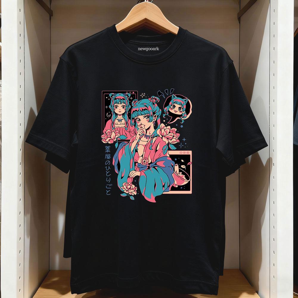 Funny Maomao The Apothecary Diaries Cartoon Tshirt Anime Women Unisex Vintage Graphic T Shirts Cotton Oneck Adult Tops Tee