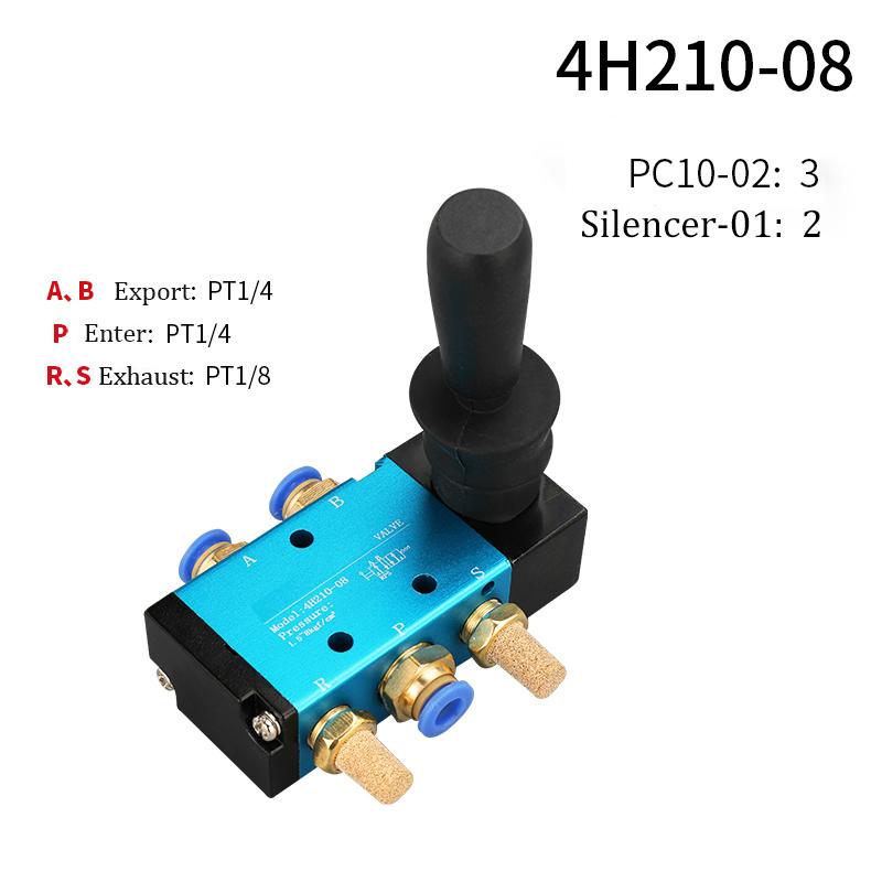 Pneumatic Switch Manual Valve Hand Wrench Valve 4H210 4H310 Hand Wrench Control Pneumatic Control Valve 5/2 Way