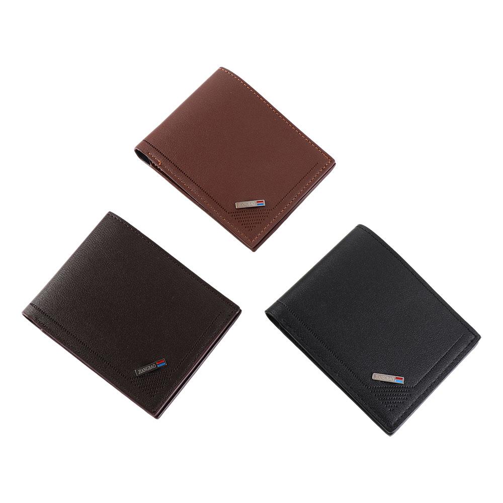 PU Leather Men's Short Wallet Multi-position Men Coin Pocket Portable Male Leather Purse  Male