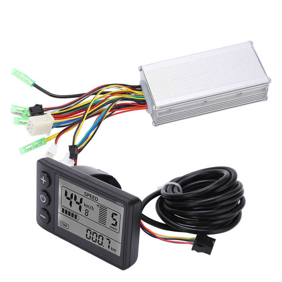 36/48V 500/750W 22A 9 Tube Electric Bike Brushless Controller Kit with LCD 866 Display Meter Electric Conversion Kit