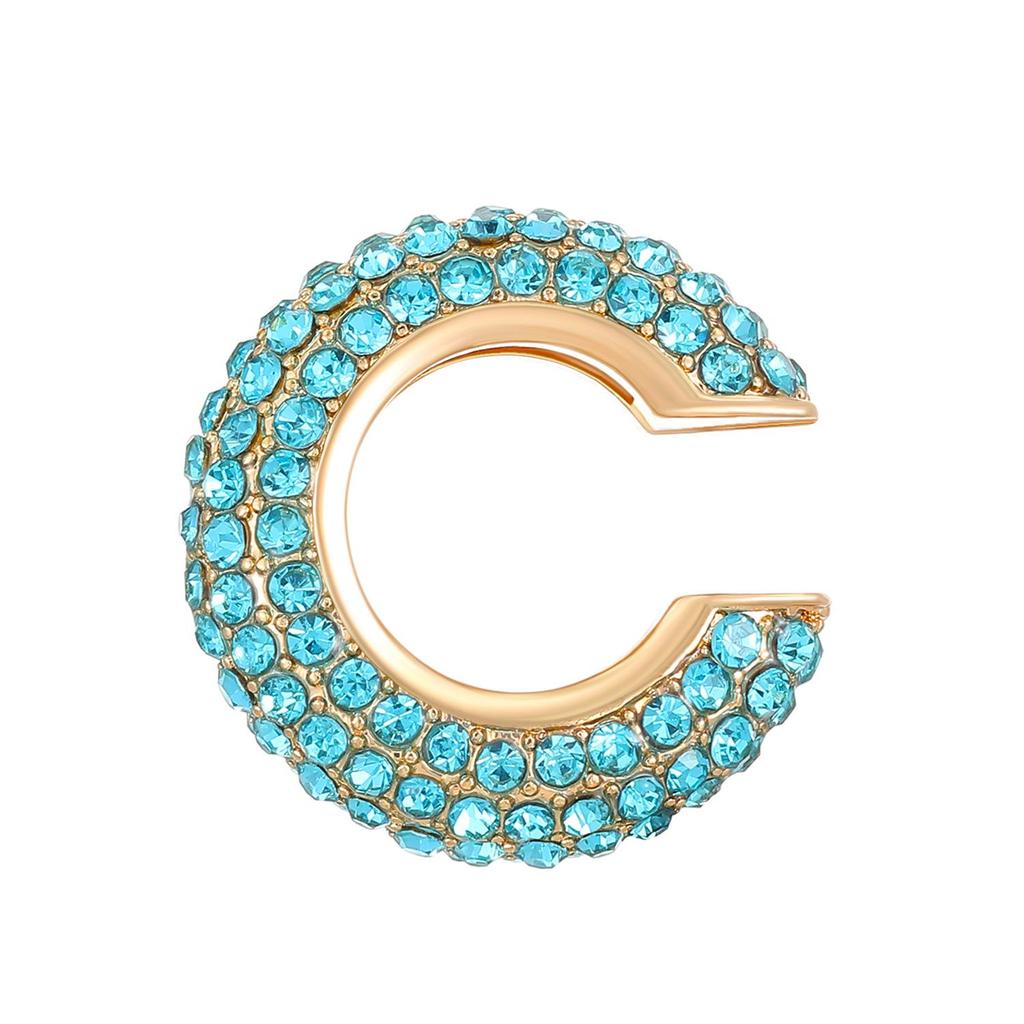 European & American Popular C-shaped Rhinestone Ear Cuff Earrings, No Piercing Needed for Women