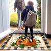 Thanksgiving Pumpkin Bow Doormat Comfortable Noise-Reducing Entrance Hallway Mat Bathroom Rug Home Decor