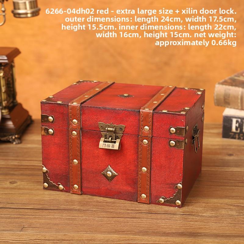 European Retro Wooden Lock Storage Box Home Storage Box Wooden Box Decorative Ornament Secret Room Escape Prop Box