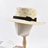 Summer 100% Straw Hats for Women Ribbon Decoration Elegant Ladies Party Dress Hats Travel Beach Sun Hat Chapeau Femme