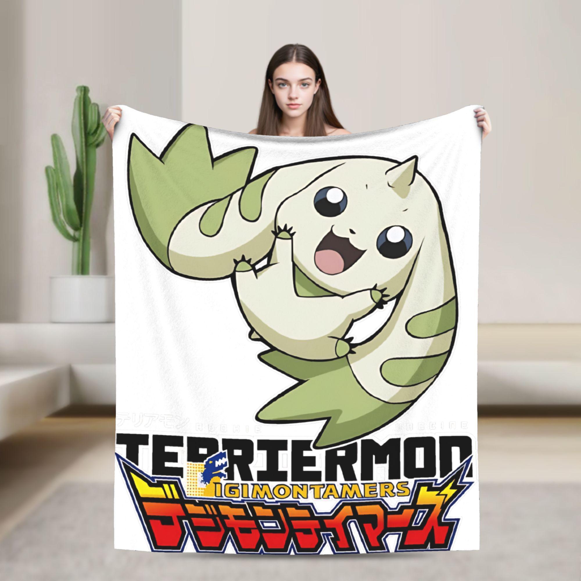 digimon tamers terriermon Blanket Flannel Awesome Breathable Throw Blankets for Coverlet Textile Decor 75X95CM