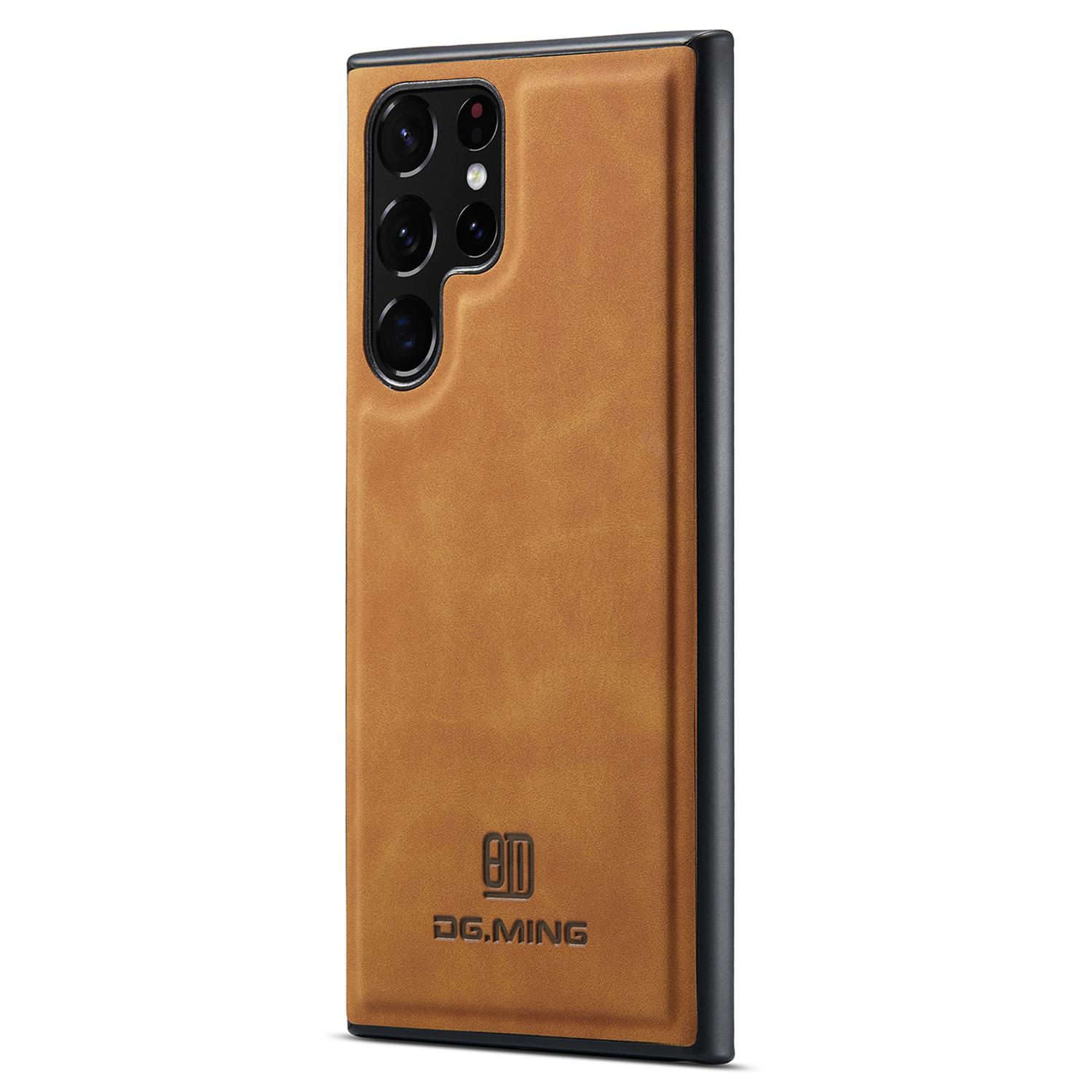 

DG.MING Для Samsung Galaxy S25 Ultra Чохол Покрита PU шкірою гібридна телефонна оболонка з PC+TPU Brown