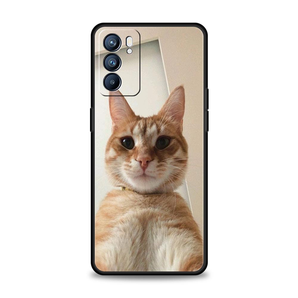 Phone Case For Oppo Reno13 Reno12 Reno11 F Reno10 Pro A54 A53 A95 A76 A74 A57 A98 A80 A79 5G A78 4G Cover Kawaii Love Cat