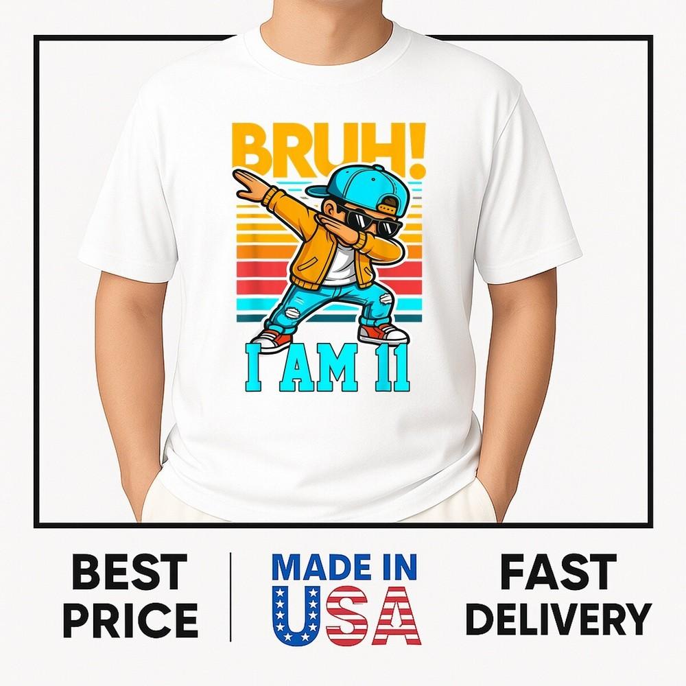 Футболка для 11-летнего именинника с принтом Dabbing Bruh It s My 11th Birthday, модная унисекс футболка XXXL