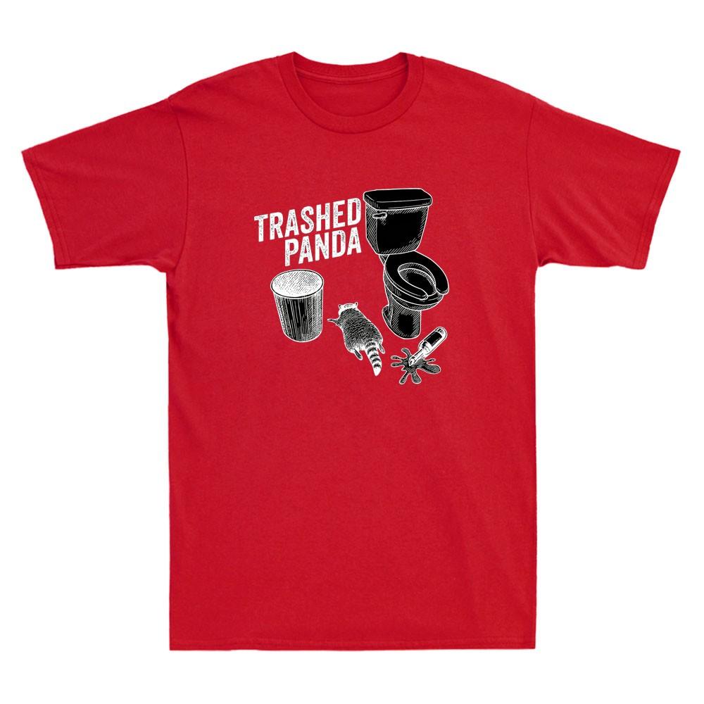 Trashed Panda Funny Raccoon Gets Drunk Meme Humor Saying Vintage Unisexs Tshirt