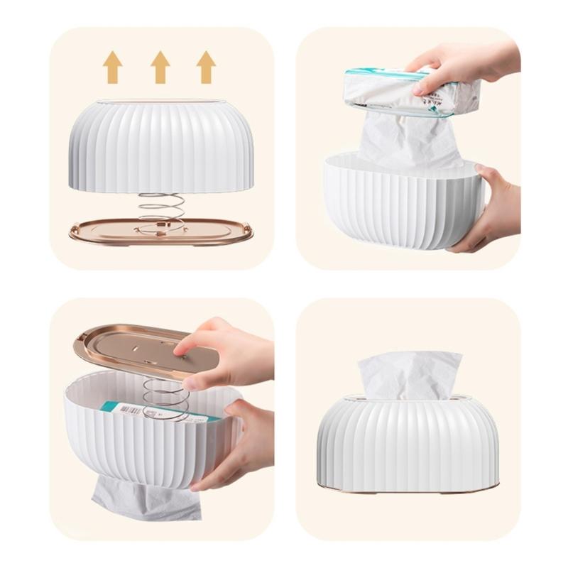 Striped Tissue Box Countertops Toilet Paper Holder Disposable Paper Storage Box Napkin Storage Box Homes Decoration