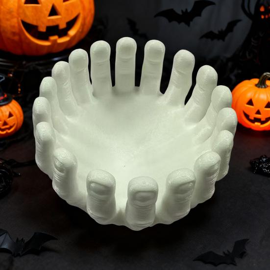 Gothic Halloween Skeleton Hands Candy Bowl Stand Lightweight Compact Storage Container Desktop Decor