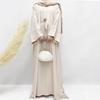 Middle Eastern Women's Solid Color Plus Size Multi-color Turkish 2-Piece Robe & Dress Set