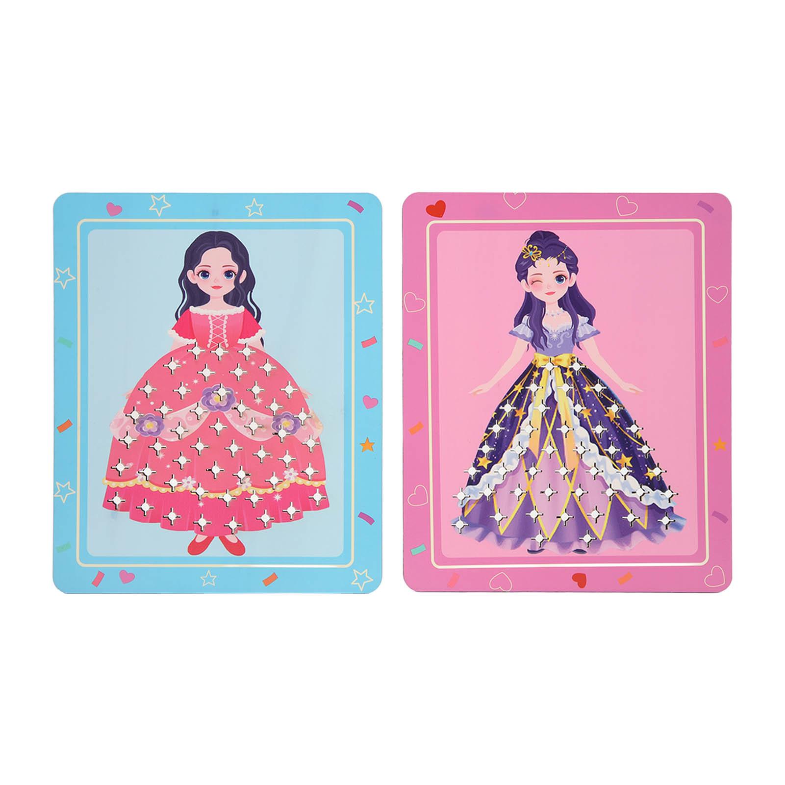 

Poking Princess Dress Craft Kit Fine Motor Skill 3D Painting Fine Motor Skill Princess Dress Up Toys
