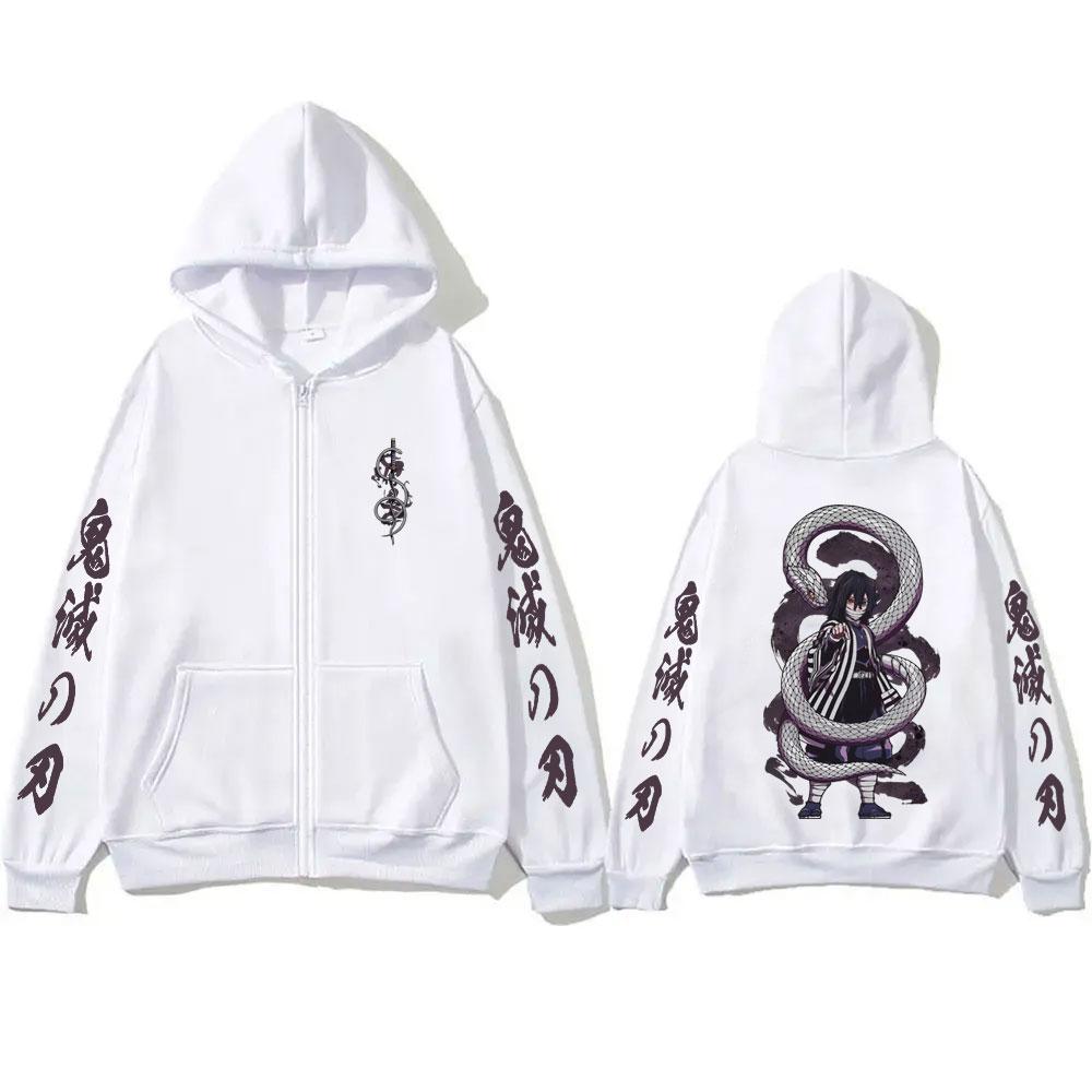Anime Devil Killer Snake Pattern Printed Zipper Hoodie Men's and Women's Fashion Oversized Zipper Jacket Sportswear