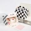 12pcs Checkered Gift Boxes with Handle Black and White Checker Racing Treat Boxes Folden Cardboard Boxes Race Car Theme Party Favors Boxe