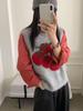 2026 Autumn/Winter Women's Korean Round Neck Wool Vest with Persimmon Ruyi Cartoon Design
