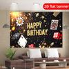 2D flat banner modern minimalist style birthday party banner designed with poker dice pattern party decoration background clot