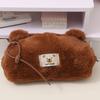 Large Capacity Capybara Pencil Case Zipper Stationery Bag Cute Plush Animal Pen Bag  Stationery