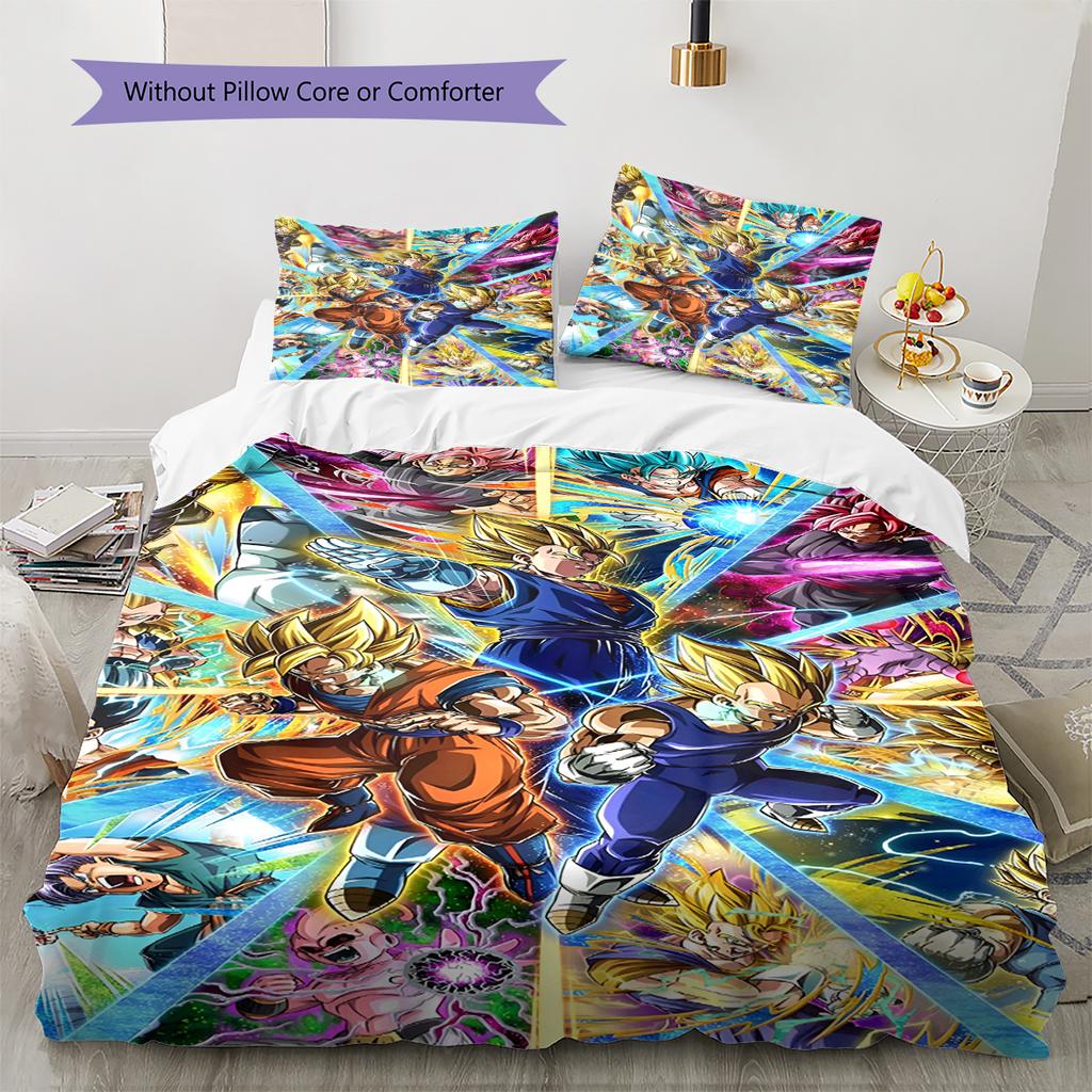 Juego de Ropa de Cama con Estampado de Dibujos Animados Colcha Funda de Colcha Funda de Almohada Decoración del Hogar Regalo de Cumpleaños (1 * funda nórdica + 2 * fundas de almohada, sin núcleo)