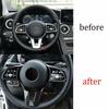 For Benz C-Class Carbon Fiber -21 Cover Trim Car Steering Wheel Border Strip