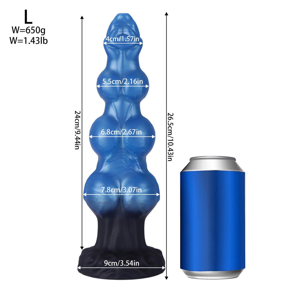 Realistic Canine Silicone Dildo - Dual-Use Adult Toy for Men/Women, Anal Stretcher, SM Play, Phallic Design with Suction Cup Base