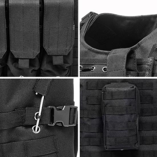 Vestă tactică pentru copii și adulți, reglabilă, de antrenament, protectoare, cu buzunare multiple, de luptă, pentru vânătoare, activități în aer liber, Airsoft, Paintball, Cosplay