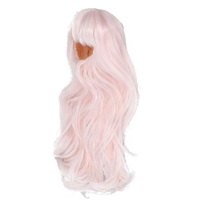 Stylish and Smooth Cotton Doll Wig for Dolls, Fits Heads 35-39cm (light Pink), Perfect for DIY Doll Making and Hair Accessories.