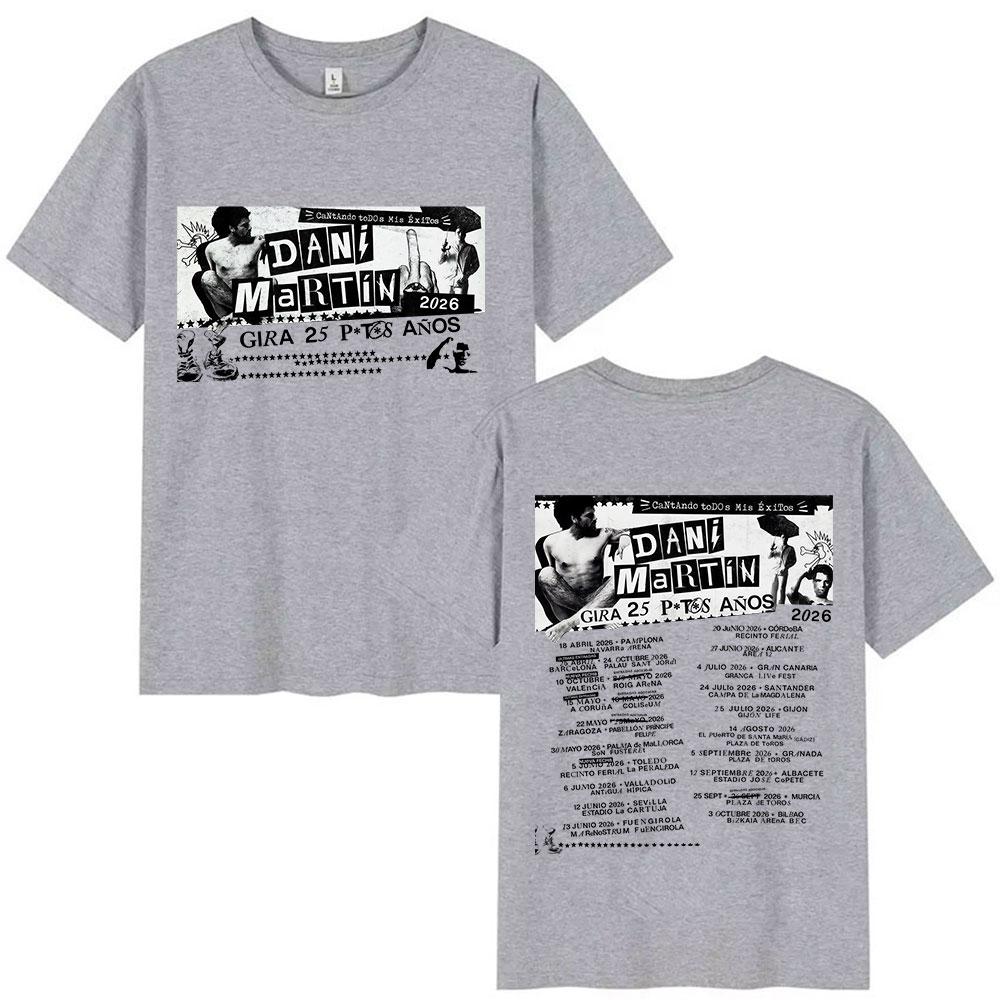 Rapper Dani Martin Tour 20252026 Merch T Shirts Mens Pop Music Clothing Short Sleeve Tshirt Man Hip Hop Gothic Vintage Tshirt
