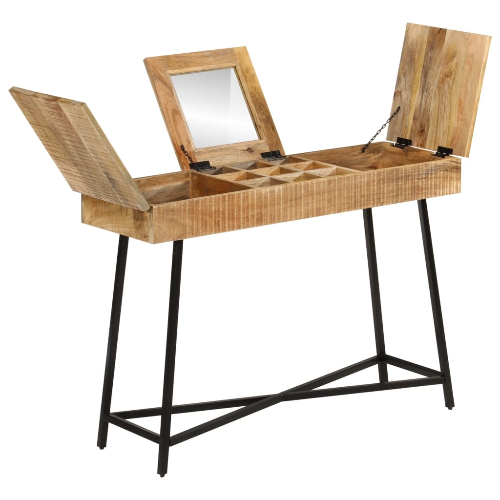 Vanity Table 105x35x75 cm Rough Solid Wood Mango and Iron