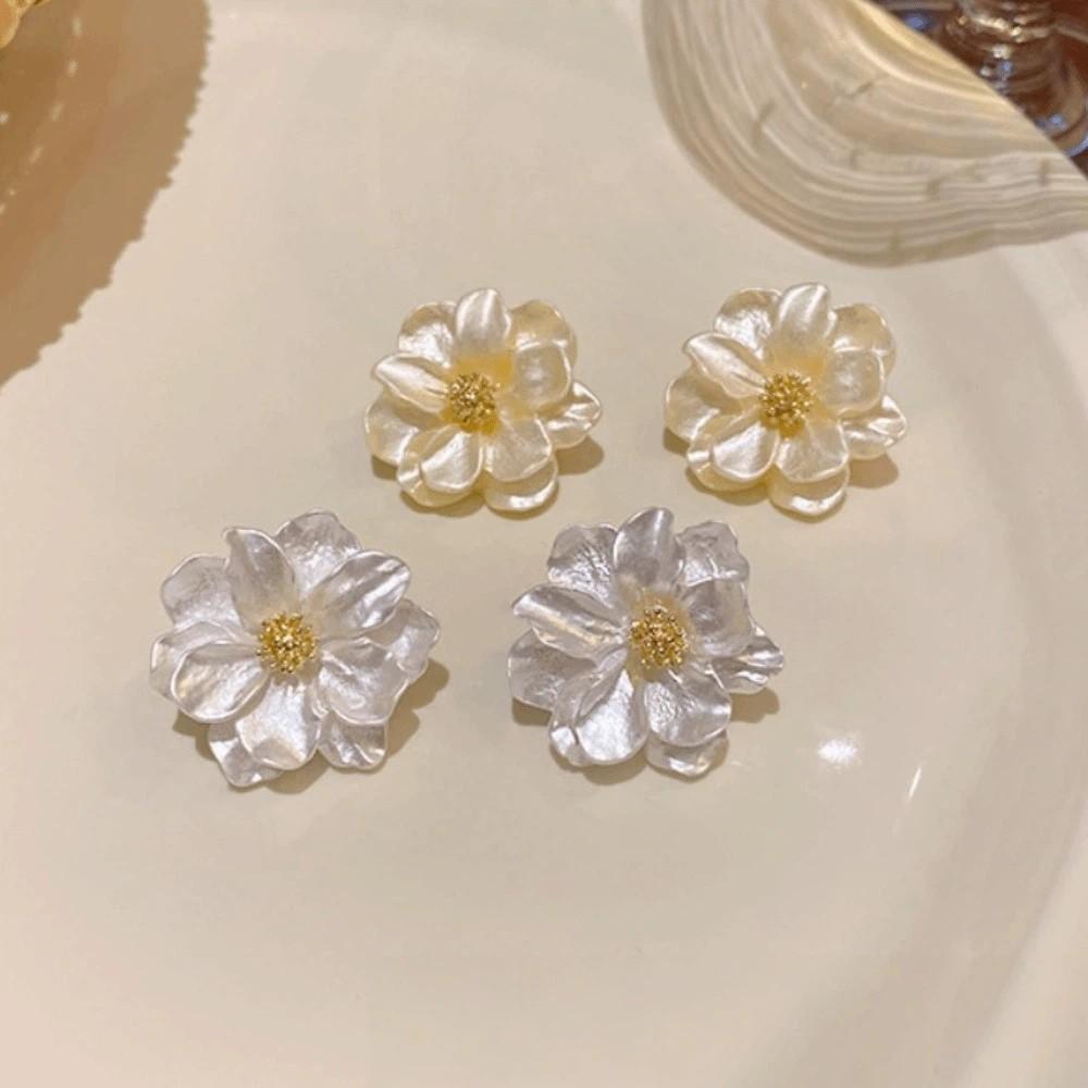 Irregular Flower Earrings Exquisite Petals Earrings Fashion Camellia Earrings  For Women Girls
