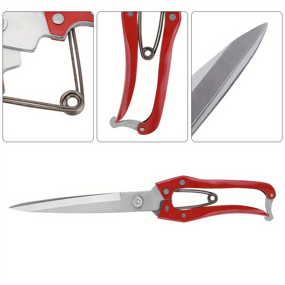 1pc Multifunctional Manual Steel Sheep Wool Shear Trimming Scissor with Spring, Durable Metal Handheld Clippers for Farm Animal Grooming
